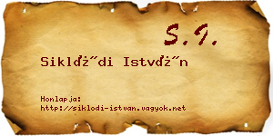 Siklódi István névjegykártya