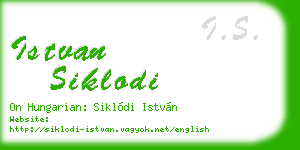 istvan siklodi business card